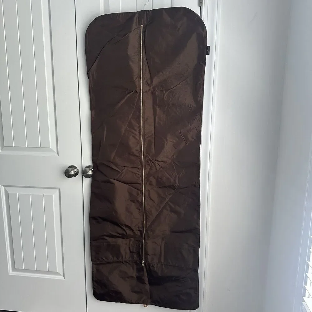 Louis Vuitton Full Length Nylon Garment Bag Shoe Compartment Brown 61” France
